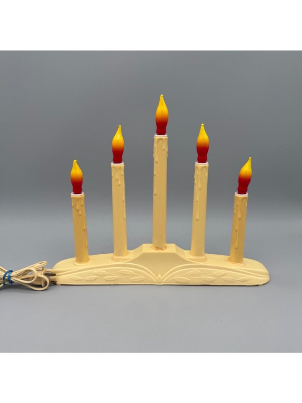 Vintage Christmas 5-Light Electric Window Drip Style Candle Candolier & Bulbs -A - Picture 2 of 7